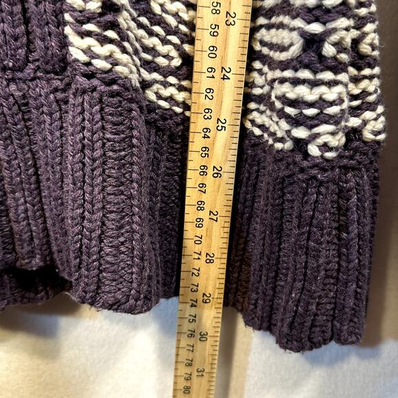 Old Navy Pullover Hooded Sweater Women L Chunky Knit Heavyweight V Neck Cozy Y2K - Picture 9 of 9